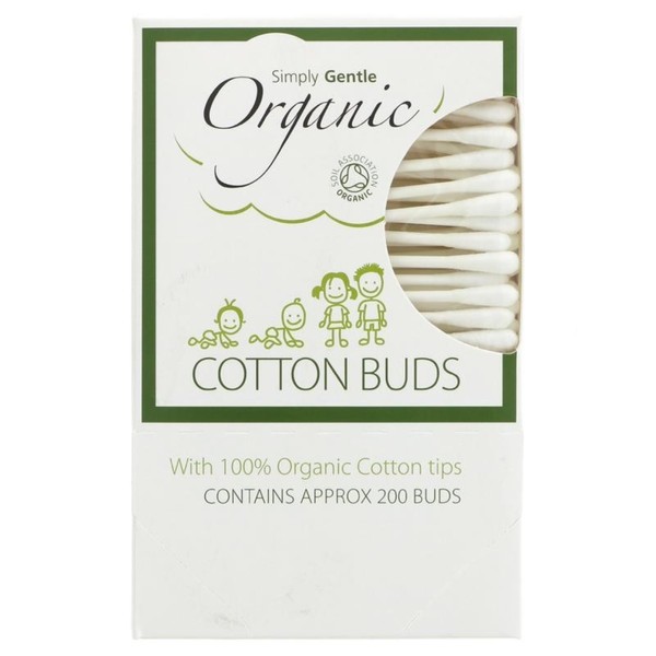 6 Packs of Simply Gentle Organic Cotton Buds - (6 * 200 Buds) by Simply Gentle