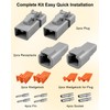 2 Pin Way DTP Series Connector, 14-12 AWG 25A Waterproof