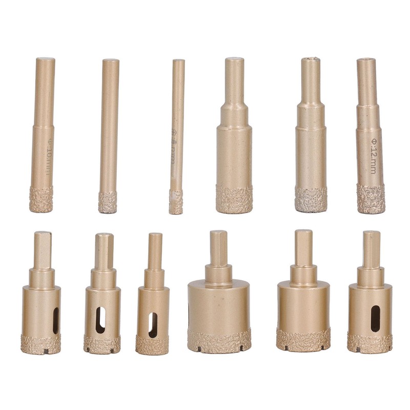 12Pcs Diamond Hole Saw Kit Carbon Steel 6 to 35mm