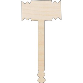 Decor Gavel - Laser Cut Out Unfinished Wood Craft Shape XTR15 9" / 1/4" thick