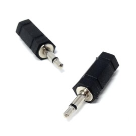 DRUT 2pcs 3.5mm Mono Jack Male to 2.5mm Mono Jack Socket Female Audio Cable Adapter Black