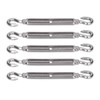 5Pcs Turnbuckle Hook and Hook Wire Rope Tension 304 Stainless