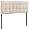 Rosebery Kids Modern Fabric Queen Tufted Panel Headboard in Ivory