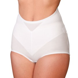 EasyComforts Lower Back Support Briefs, Nylon Material For Smooth Discrete Fit, Abdominal Shapewear Undergarment, White - XL