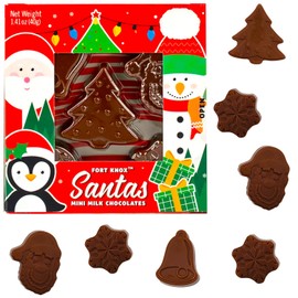 Fruidles Christmas Santas Mini Milk Chocolates Snack, Holiday Treats, Kosher Certified Dairy, 1.41 Oz (Single-Pack)