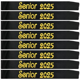 Conggluuo Senior 2025 sash,senior sashes class of 2025 senior sash Black sash with Gold Glitter graduation sash for Graduation Party Supplies 8 Pack senior sashes Black Gold 8pcs