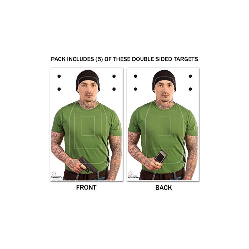 Challenge Targets Shoot/No-Shoot Target Assortment - 25PK (White Paper, 23"