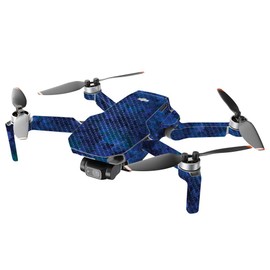 MightySkins Carbon Fiber Compatible with DJI Mini 2 Portable Drone - Blue Ice | Protective, Durable Textured Carbon Fiber Finish | Easy to Apply, Remove, and Change Styles | Made in The USA