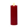 Luminara Flameless Classic Slim Burgundy Pillar Moving Flame Candle- LED