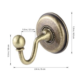 IMIKEYA 2Pcs Vintage Wall Hooks Antique Brass Wall Hooks Decorative Curtain Holdbacks Tieback Hooks for Hook Purse Coat Rack Key Hanger Home Bathroom Door Wall Decoration (Bronze)