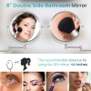 Wall Mounted Metal Frame Makeup Mirror 8 Inch 1X Magnification