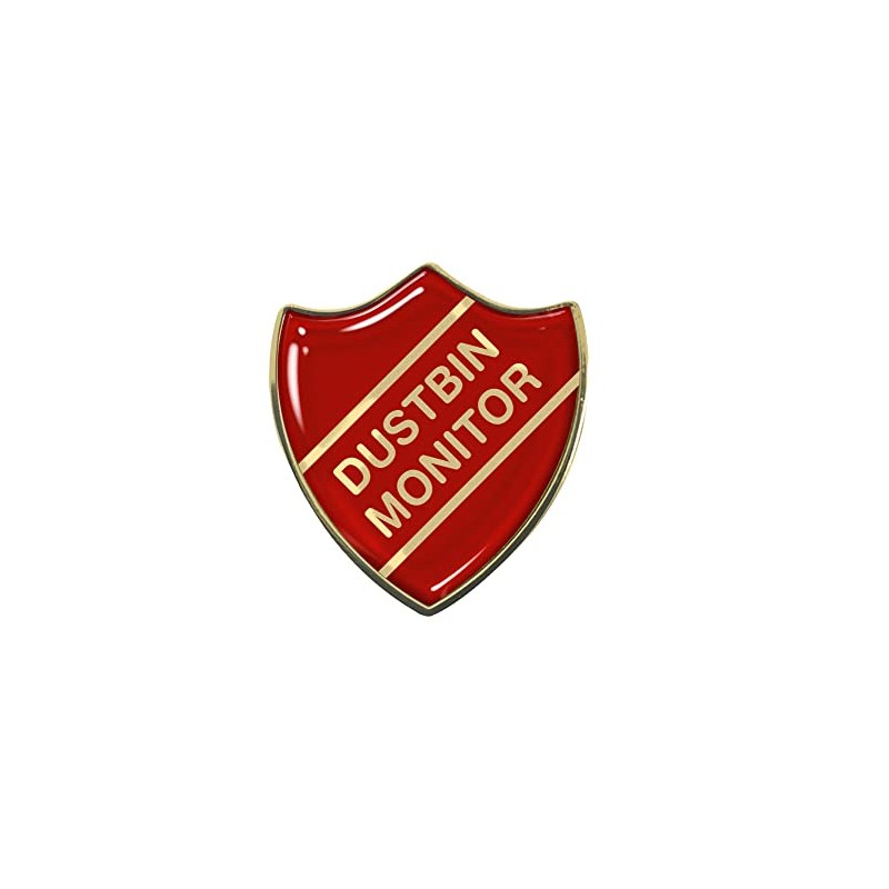 Capricornone Dustbin Monitor Gel Domed Red School Shield Badge