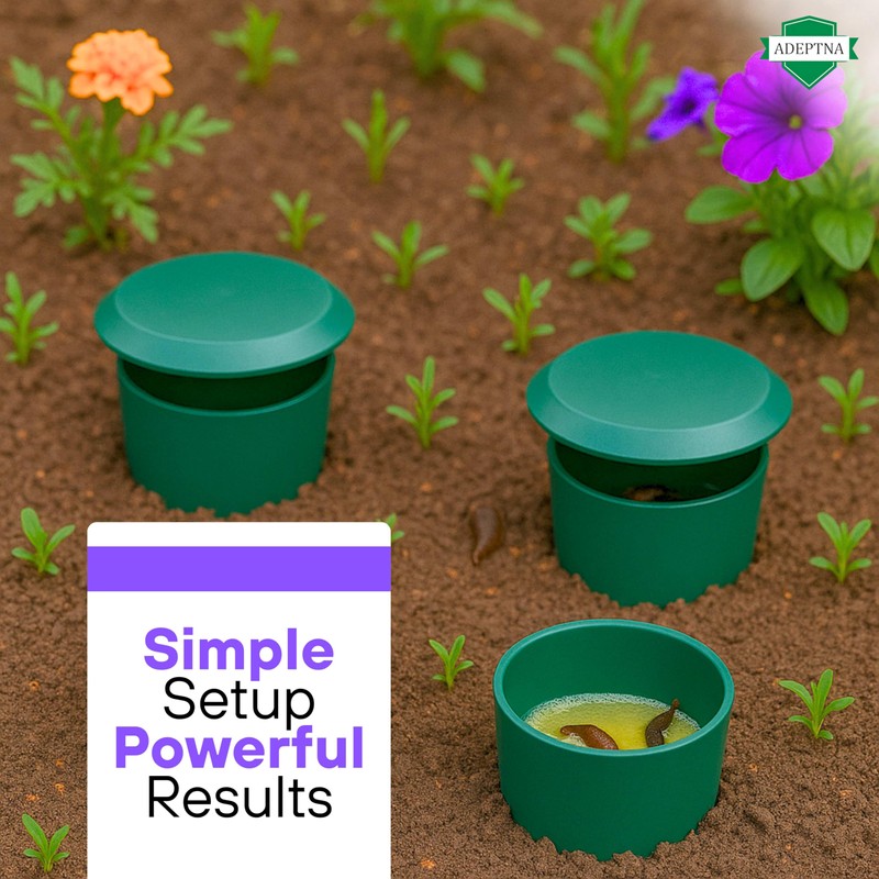 ADEPTNA ECO FRIENDLY NON-TOXIC PLASTIC SLUG AND SNAIL TRAP –
