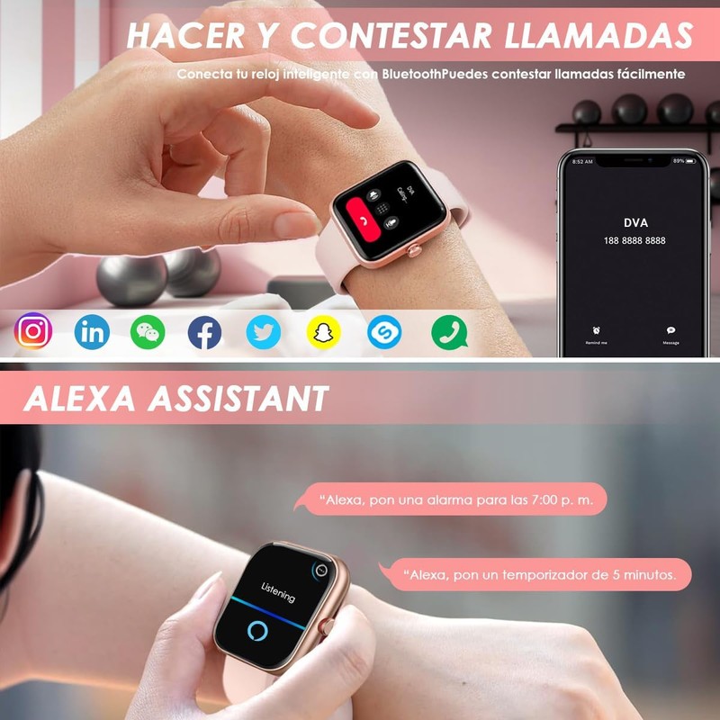 EASYTAO Smartwatch Hombre Alexa, Llamadas Bluetooth, IP68, 1.91'' HD