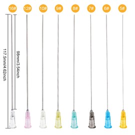 FINGERINSPIRE Pack of 24 Syringe Needles with Blunt Tip Dosing Needles with Blunt Tip (8 Long Different Sizes) 16/12/10/9/8/7/6/5ga Distributor Syringes for Refilling Liquids