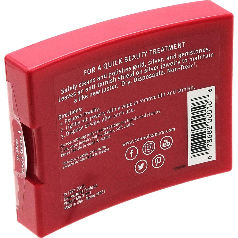 Connoisseurs Jewelry Dry Disposable Wipes 25 Count (Bundle (Gold+Wipe+Dazzle Stik))