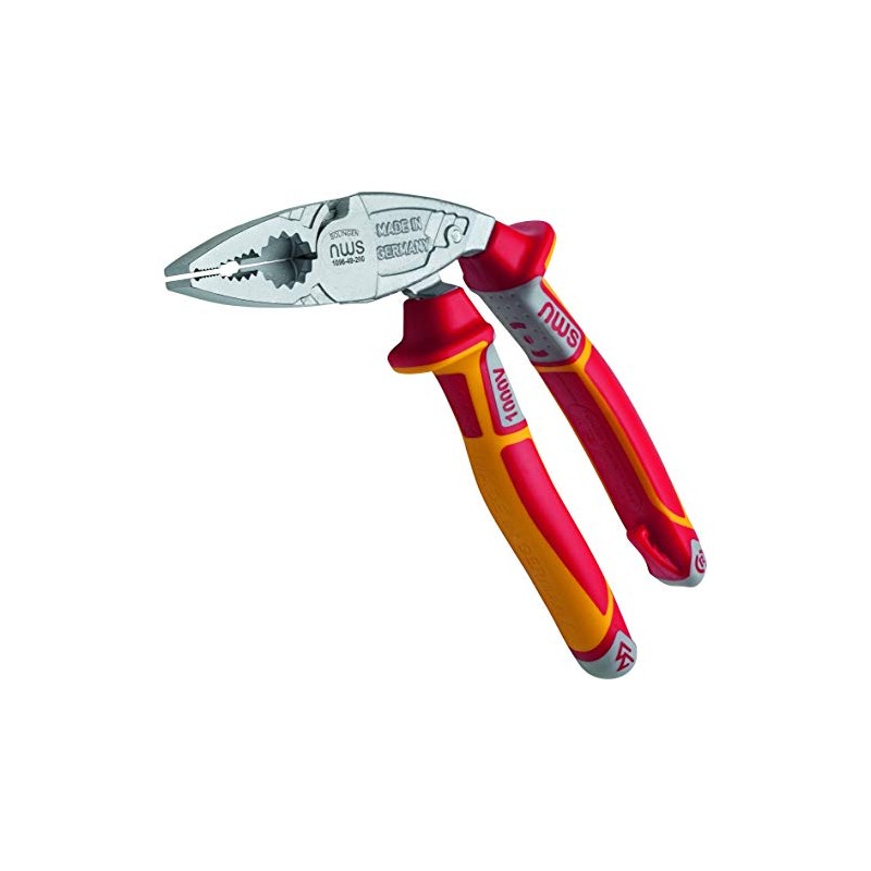 NWS 1096-49-VDE-200 3k VDE Ergo-Combi Plier, Silver/Red