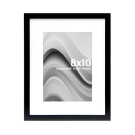 Boarding 8X10 Picture Frame Photo Frame for Wall Hanging and Tabletop Display,Photos 5x7 with Mat or 8x10 without Mat for Vertical or Horizontal Display (1, Black)