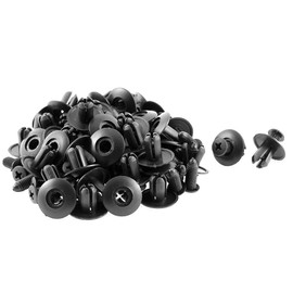 uxcell 50 Pcs 20mm x 9mm Black Plastic Rivet Engine Lining Trim Clips