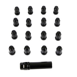 MASSFX Golf Cart Lug Nuts Full Set 16 Count for E-Z-Go Club Car Yamaha EZGO (L35MM 12X1.5, Black)