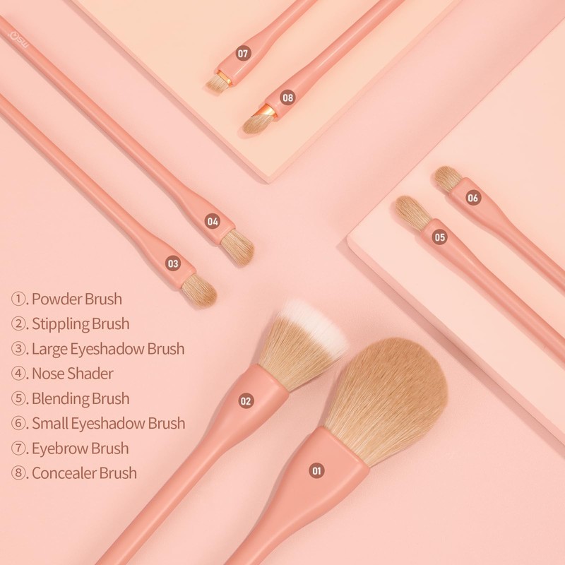 MSQ Make Up Brushes 8Pcs Makeup Brush Set Powder Brush