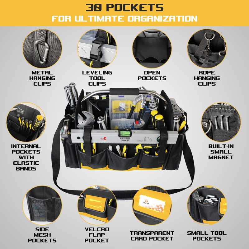 18 Inch Open Top Tool Bag, Tool Bags for Men