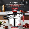 6.3 QT Pressure Cooker, 304 Stainless Steel - Explosion-Proof Lock,