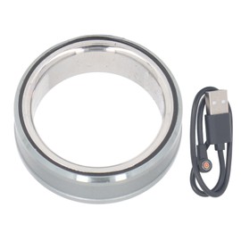 Smart Health Ring APP Monitoring IP68 Waterproof Step Counter Sleep Tracer for Home and Outdoor Activities Silver Color