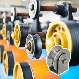 Yibuy 201 Stainless Steel V Type Large Rigid Pulley for Lifting Guide Silver 2.08 x 1.89 x 0.87 Inch