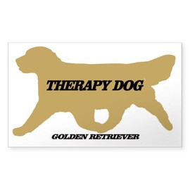 CafePress Golden Retriever Therapy Dog Rectangle Bumper Sticker Car Decal