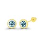 Solid 14K Yellow Gold 4mm Round Natural Sky Blue Topaz