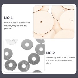 Milisten Wooden Doll Joint Accessories 30Mm Rotatable Cotter Pin Joints with Fibreboard Discs for DIY Bear Doll Making Soft Toy Crafts 20 Sets