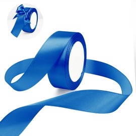 Christmas Ribbon - 25 Yard Navy Blue, 1 1/2 Inch Double Faced Satin, Perfect for Gift Wrapping, Bouquets, Bows & Crafts