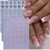 Heart Nail Art Stickers French Hollow Hearts Nail Decals Cute