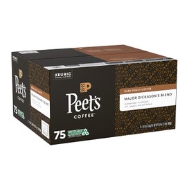 Peet’s Coffee Major Dickason's Blend K-Cup Coffee Pods for Keurig Brewers, Dark Roast, 75 Pods
