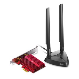 TP-Link AXE5400 Tri-Band Wi-Fi 6E Bluetooth 5.2 PCI Express Adapter with Two Antennas, Intel Wi-Fi 6E Chipset, Magnetized Antenna Base, Low-Profile Bracket Included, WPA 3 (Archer TXE75E)