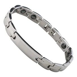 Silver KYASYA Hematite Bracelet, Stainless Steel, Bangle, Silver Chain, Bracelet, Simple, Adjustment Tool Included, Silver Stainless Steel