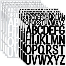 NISENTIA Buchstaben Aufkleber, 416 Stück/8 Blatt klebebuchstaben Schwarz Weiß, Selbstklebende Buchstaben Vinyl Sticker, Buchstaben zum Aufkleben Groß Wetterfest,für Postfach,Schilder,Adressnummer,DIY