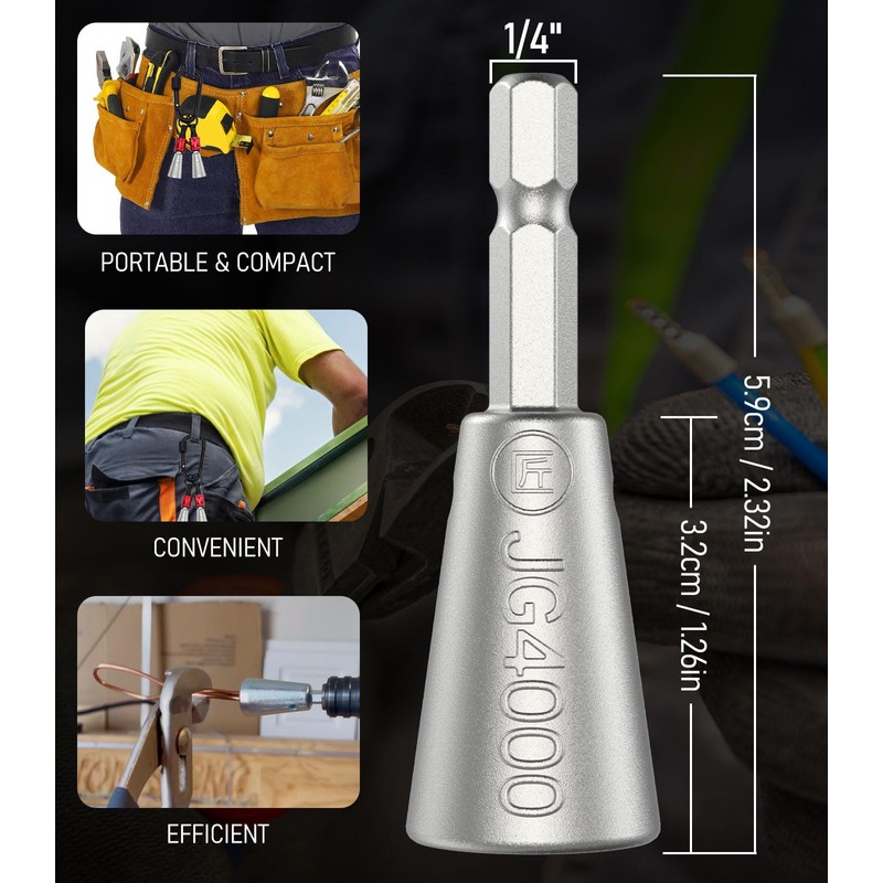 Katerk Upgraded 3pc Fast Wire Twister Tool for Drill, Electrical