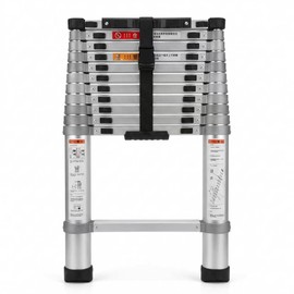 Telescoping Ladder 14 FT, Aluminum Lightweight Extension Ladder Up to 330lbs
