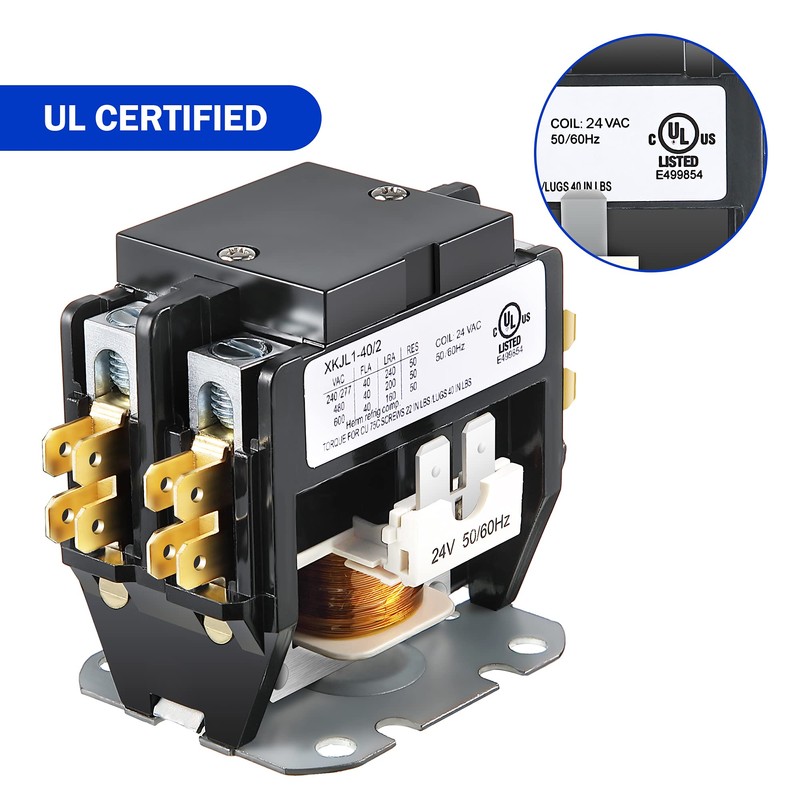 Dreyoo Carrier HVAC Motor Contactor, 24V 40 Amp Coil 1