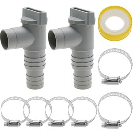 PASLFC Shut-off Valve Pool 32 mm to 38 mm, Pack of 2 Pool Stopcock 32 mm, Pool Connection Set 32 mm, Pool Valve 32 mm, Maintenance Tap/Stopcock for Pools with 32 mm Hose Connection, Pool and Pool Pump