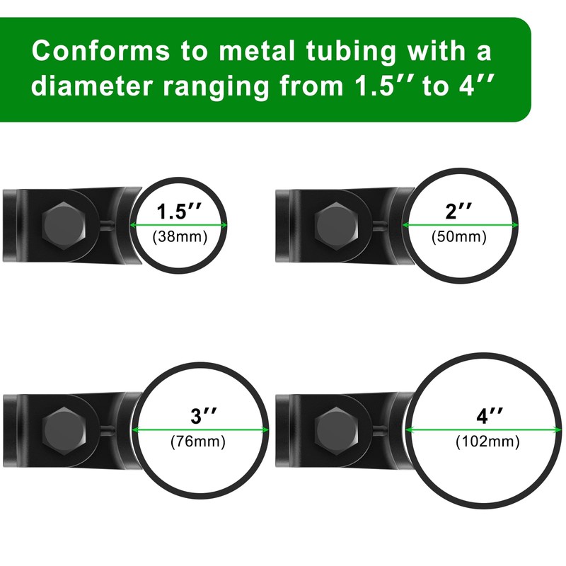 Insaga Curved Base Weld On Hinges for Round Tubes (2-4"