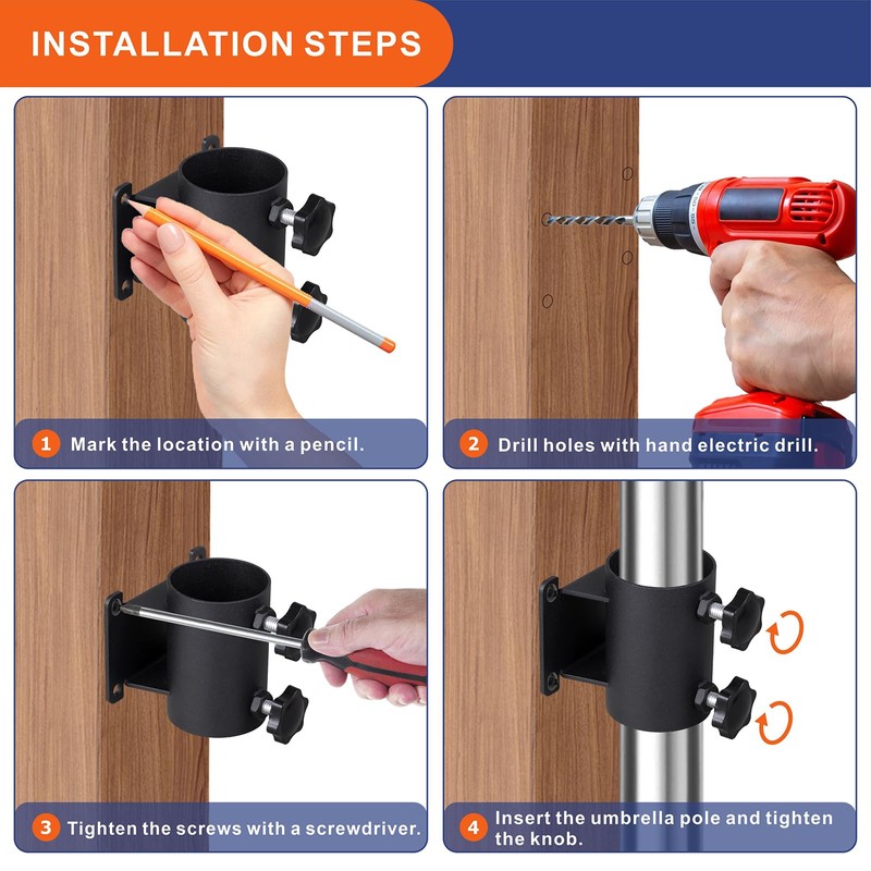 Heavy Duty Patio Umbrella Holder,Patio Umbrella Stand Umbrella Clamp Mount