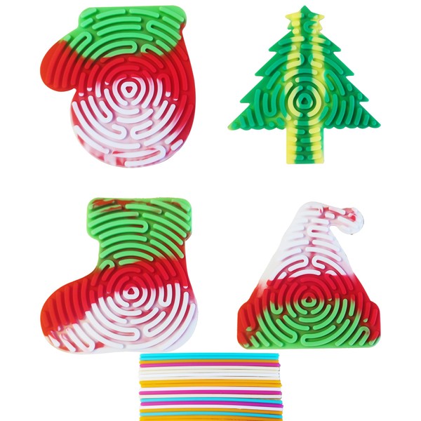 Sensory Activity Board Christmas Toys Double Side Silicone Calm Down