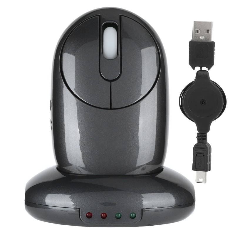 Wireless Mouse with Charging Base 4 Port USB Hub 5