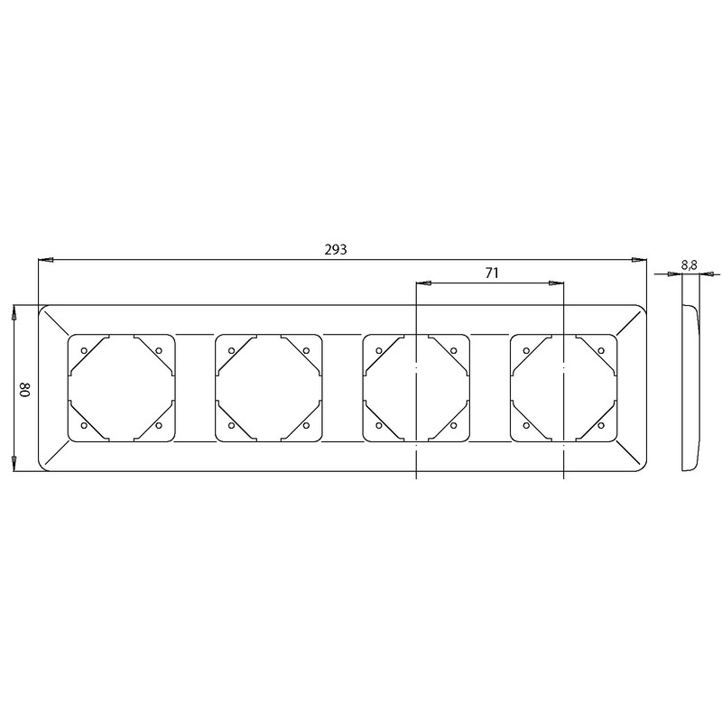 Kopp 303413080 Europe modules 4 Sockets Adaptor