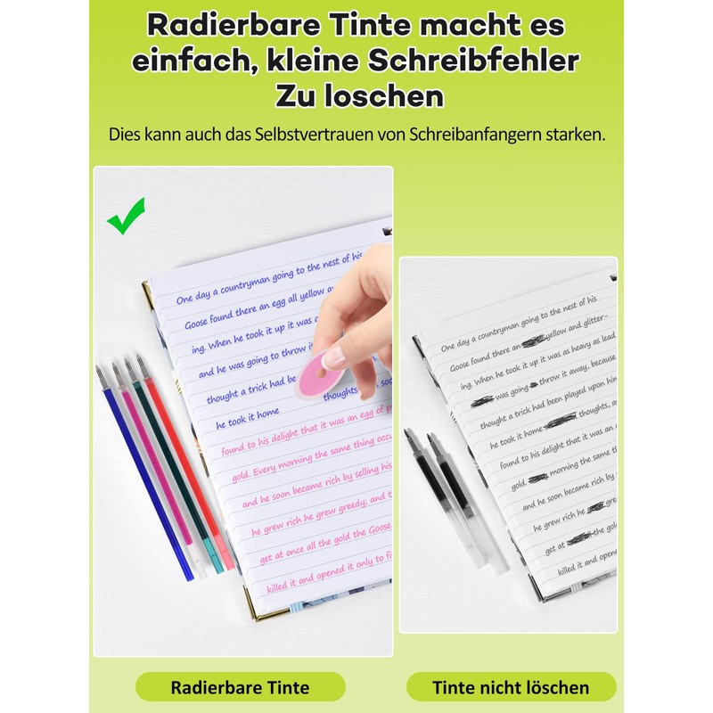GutSache 12 x Erasable Refills [6 Blue, 2 Red, 2