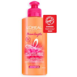 L’Oréal Paris Dream lengths No Haircut Cream Treatment with Vegetal Keratin, Castor Oil and Vitamins, Styling Heat Protection to 180 C, 200 ml