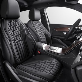 XDJFJMJTJT Full Seat Covers for Honda Accord 2007-2025, Breathable Leather Car Seat Cushion (5 Seat Full Set. Black)